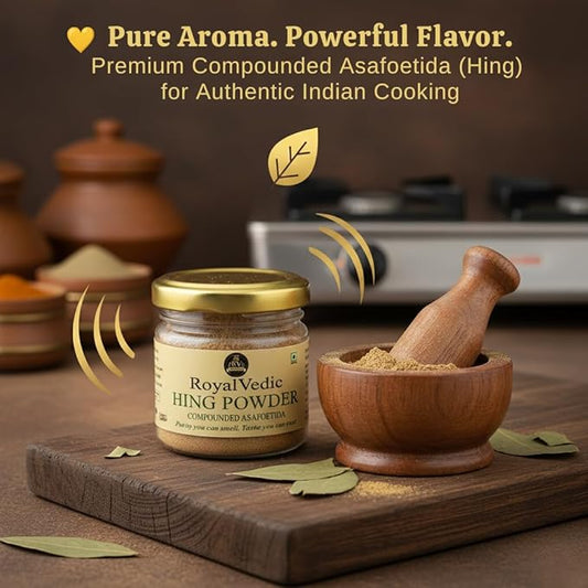 Royal Vedic Hing Powder – Premium Compound Asafoetida | Strong Aroma & Authentic Indian Flavor
