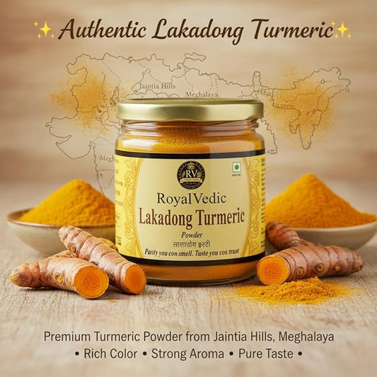 Royal Vedic Lakadong Turmeric Powder – Premium High Curcumin Haldi from Meghalaya